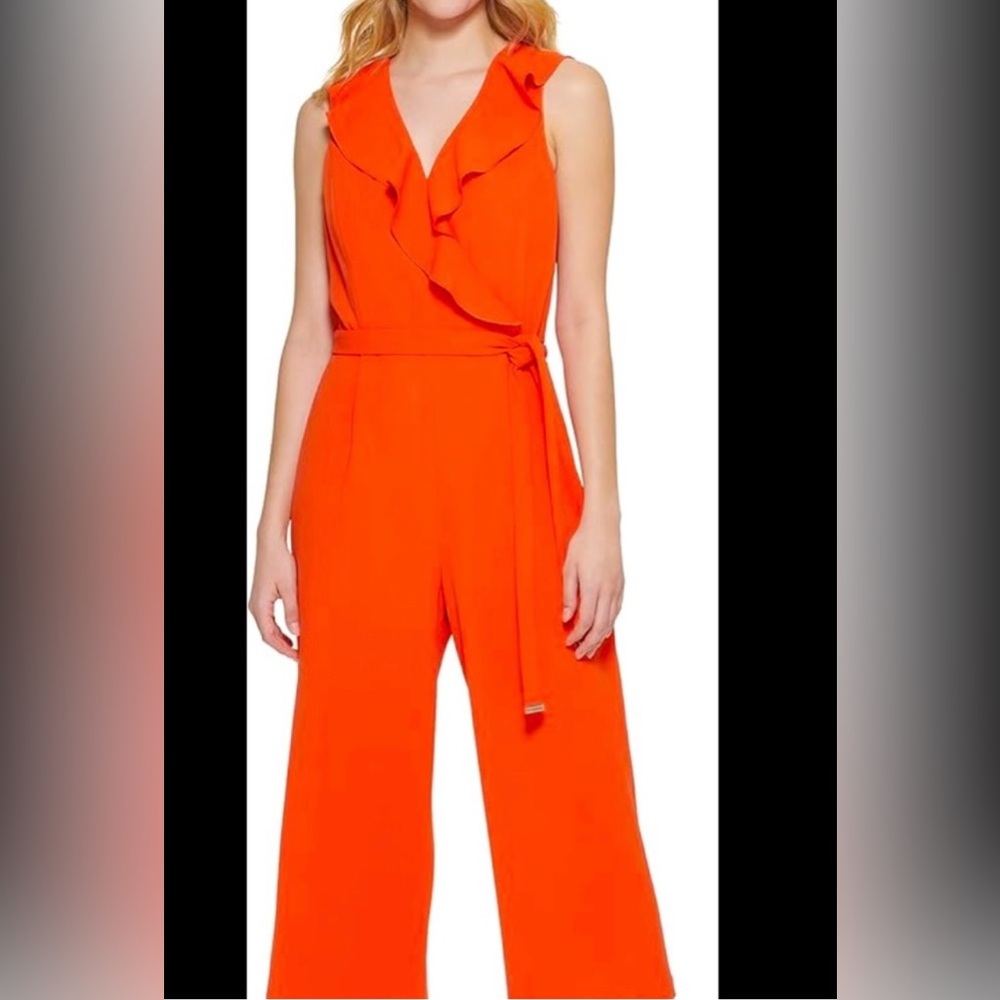 Tommy Hilfiger Orange Ruffle Jumpsuit